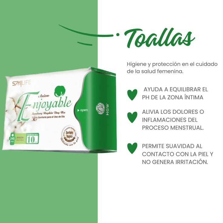 Toallas sanitarias para el día Smilife