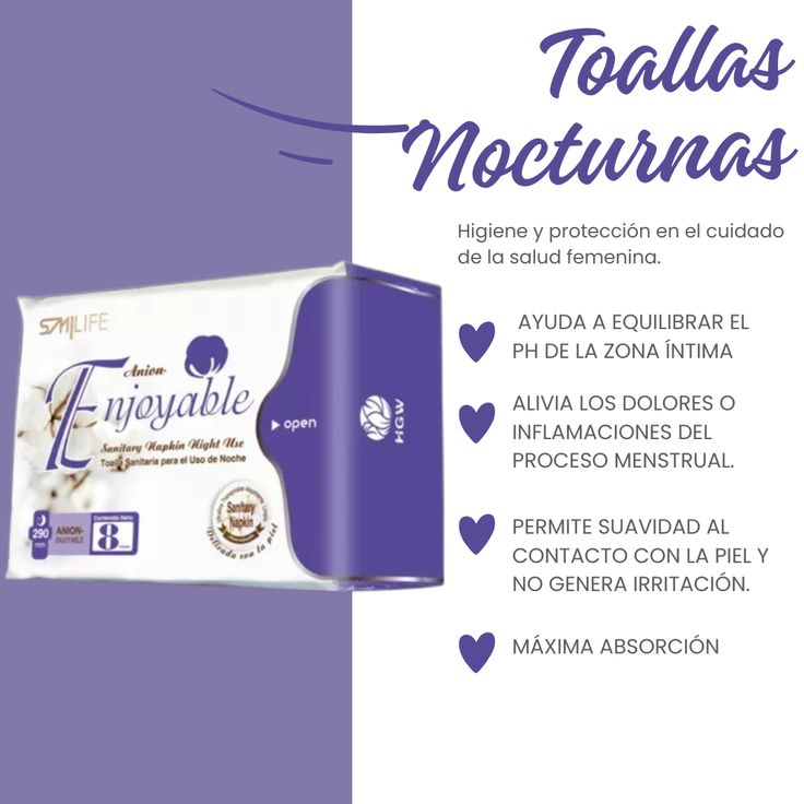 Toallas sanitarias para la noche Smilife