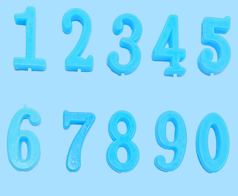 VELAS NUMEROS 4CM AZUL