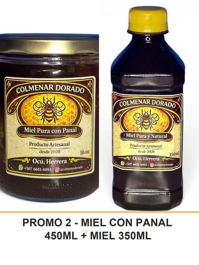 PROMO 2 - MIEL CON PANAL 450ML + MIEL 350ML