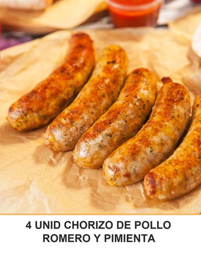 4 UNID CHORIZO DE POLLO ROMERO Y PIMIENTA