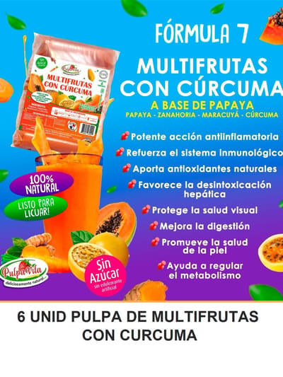 6 UNID PULPA DE MULTIFRUTAS CON CURCUMA