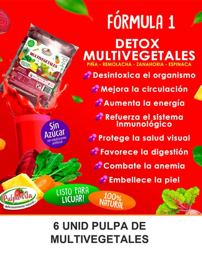 6 UNID PULPA DE MULTIVEGETALES