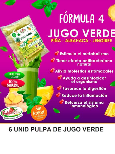 6 UNID PULPA DE JUGO VERDE