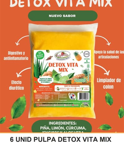 6 UNID PULPA DETOX VITA MIX