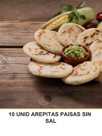 10 UNID AREPITAS PAISAS SIN SAL