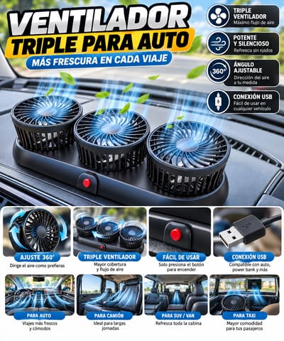 Ventilador Triple para Auto