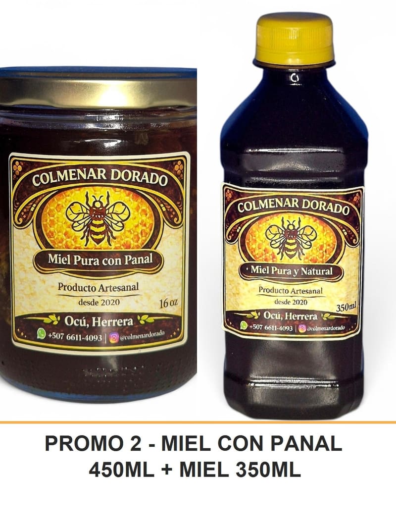 PROMO 2 - MIEL CON PANAL 450ML + MIEL 350ML