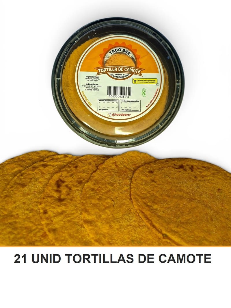 21 UNID TORTILLAS DE CAMOTE
