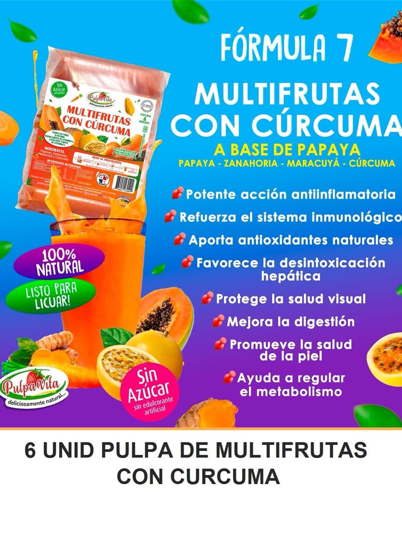 6 UNID PULPA DE MULTIFRUTAS CON CURCUMA