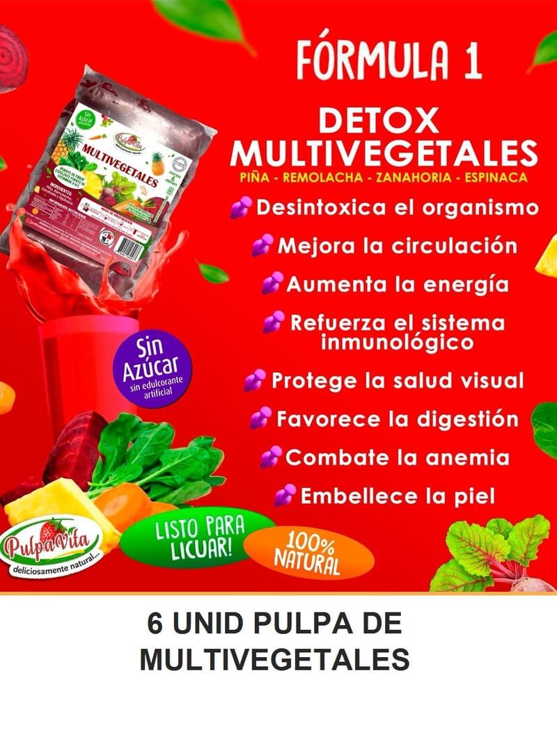 6 UNID PULPA DE MULTIVEGETALES