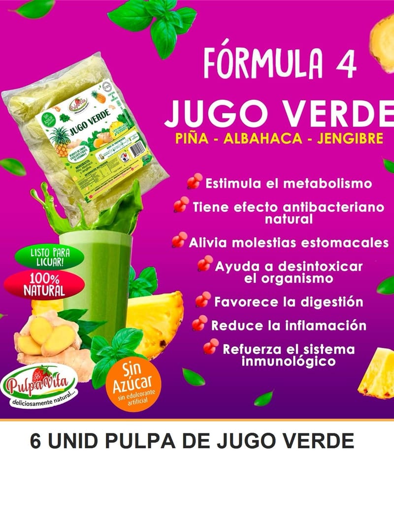 6 UNID PULPA DE JUGO VERDE