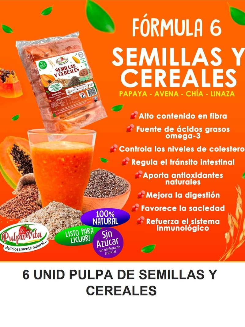 6 UNID PULPA DE SEMILLAS Y CEREALES