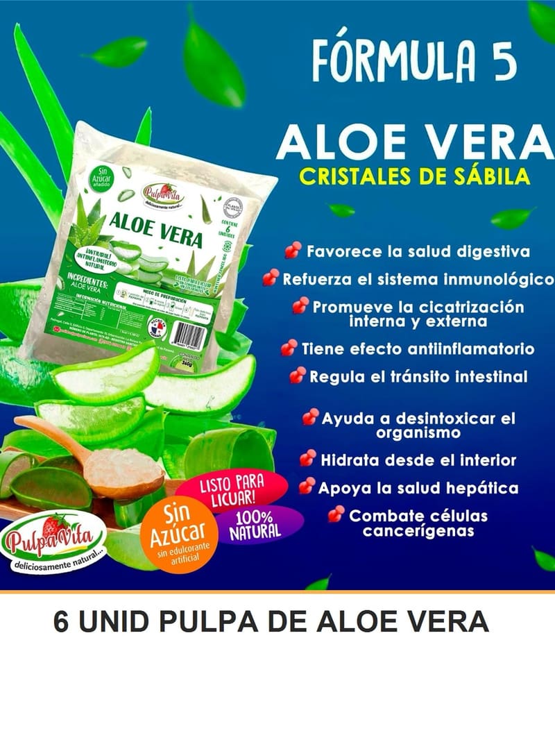 6 UNID PULPA DE ALOE VERA