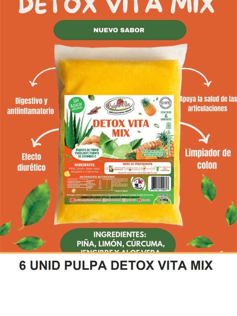 6 UNID PULPA DETOX VITA MIX