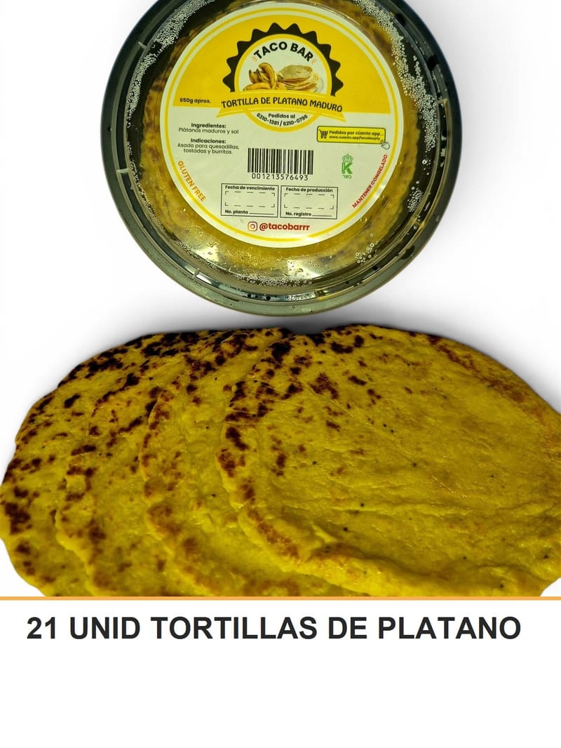 21 UNID TORTILLAS DE PLATANO